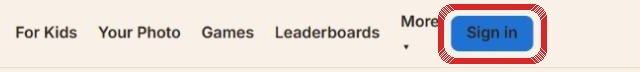 The blue Sign in button at the top right of the page