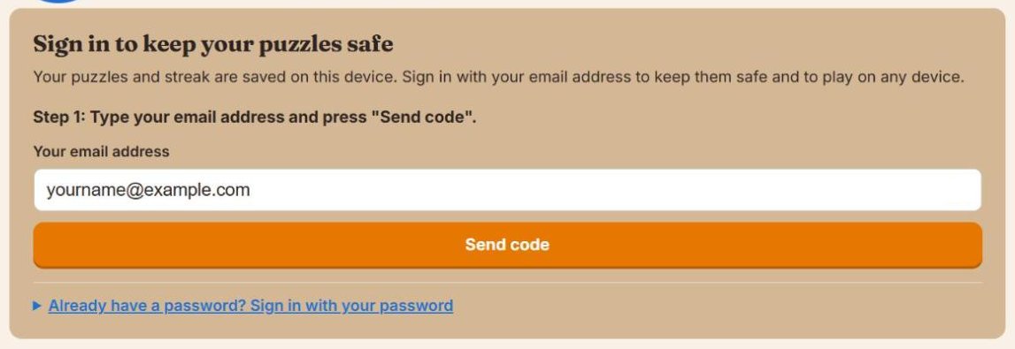 The box for your email address and the Send code button