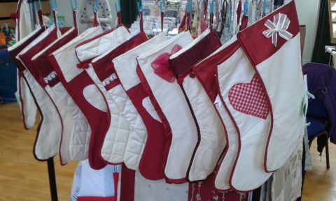 Christmas stockings display