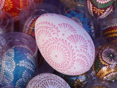 Bunt bemalte Ostereier Puzzle Puzzle