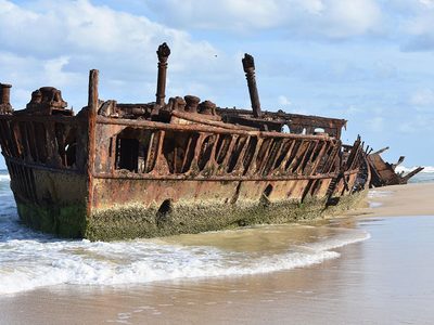 Das berühmte Schiffswrack der SS Maheno Puzzle Puzzle