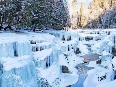 Landschaft, See, bedeckt mit Schnee Puzzle, Vorschau