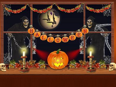 Puzzle de Puzzle de Decoración de Halloween bajo la luna