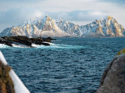Puzzle de Fiordo en las islas Lofoten, Noruega, vista previa
