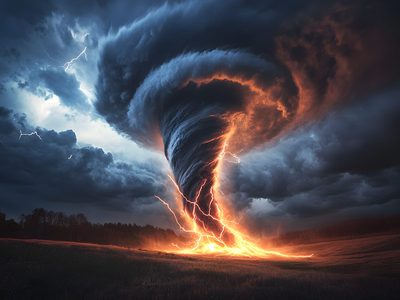Puzzle de Fuego como un tornado negro, vista previa