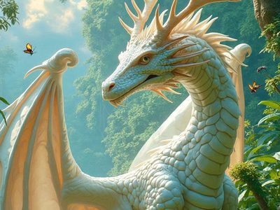 Puzzle de Ilustración de un dragón blanco, vista previa