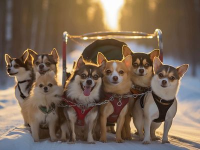 Puzzle de Perros chihuahua posando juntos