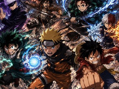 Puzzle de Puzzle de Póster crossover de personajes de anime