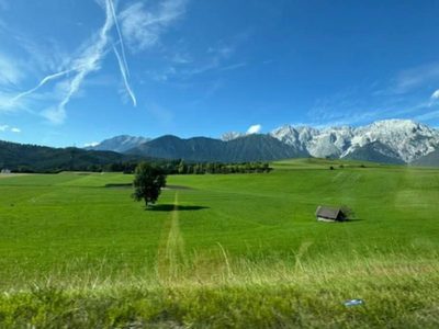 Puzzle de Pradera alpina con montañas al fondo