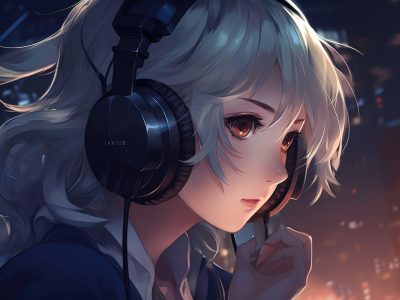 Puzzle Jeune fille en style anime, aperçu