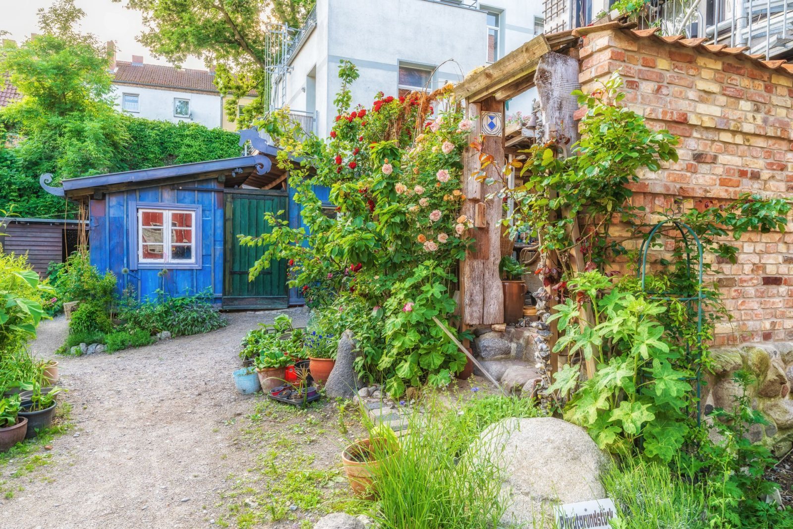 Cottage Garden with a Wooden Shed