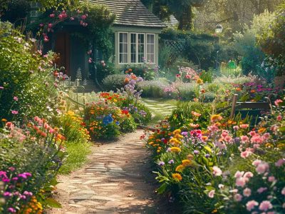 Jigsaw puzzle A Charming Cottage Garden with Winding Paths a Variety