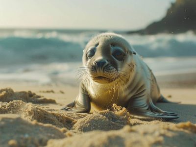 Jigsaw puzzle Jigsaw puzzle A Playful Seal Pup on a Sandy Beach