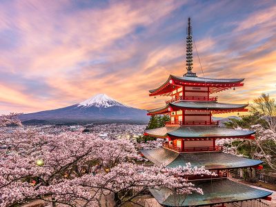 Jigsaw puzzle Fujiyoshida Japan Chureito Pagoda, preview