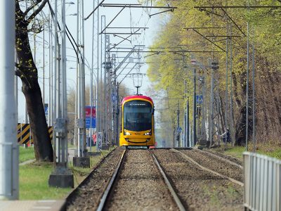 Trains jigsaw puzzle: Hyundai Rotem Tram Warsaw Poland