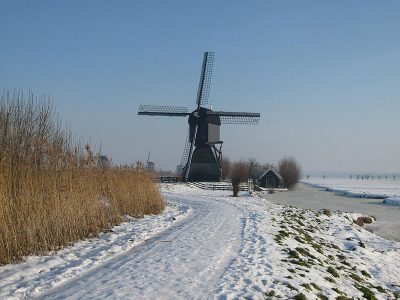 Jigsaw puzzle Jigsaw puzzle Kinderdijk Netherlands Mill Winter