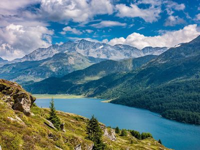 Jigsaw puzzle Lake Sils Engadine Graubunden, preview