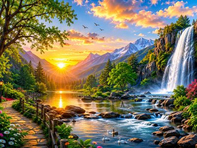 Jigsaw puzzle Jigsaw puzzle Nature Landscape with Calm Lake