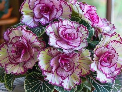 Flowers jigsaw puzzle: Variety of a Tuberous Begonia with Stiking Picotee