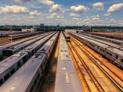 United States jigsaw puzzle: West Side Yard of Train New York City