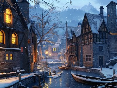 Jigsaw puzzle Winter Peaceful Evening, preview
