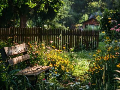 Jigsaw puzzle Wooden Fences in a Rustic Garden, preview