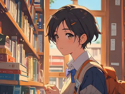 Puzzle di Puzzle di Ragazza tra gli scaffali della biblioteca