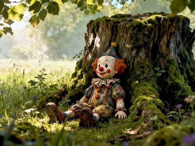 Legpuzzel Clownpop zit buiten, voorbeeld