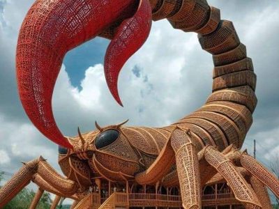 Puzzle Gigantyczny dom z bambusa w kształcie pająka, podgląd