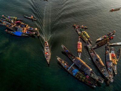 Puzzle Imponujące zdjęcie lotnicze Delty Mekongu w Wietnamie