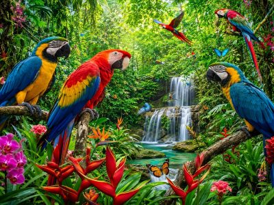 Puzzle Puzzle Tropikalna dżungla z arami