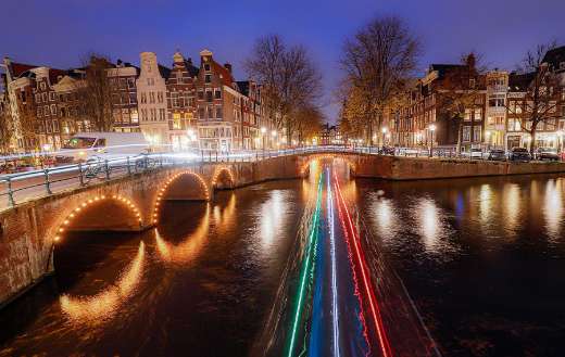 Amsterdam channels canals night