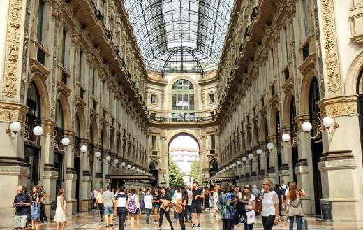 Busy day Galleria Vittorio Emanuele Milan Italy