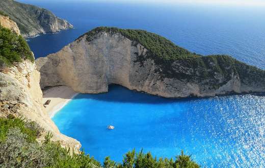 Beach cliff bay blue ocean online