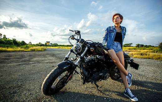 Motorcycle woman model puzzle