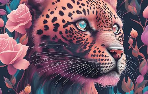 Panther flower art online