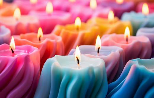 Colorful candles soft wax
