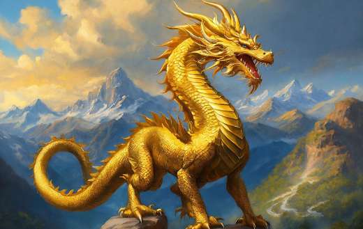 Ai generated golden dragon