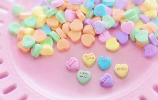 Valentine candy heart shapes