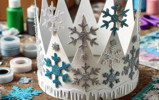 Cardboard snow art craft