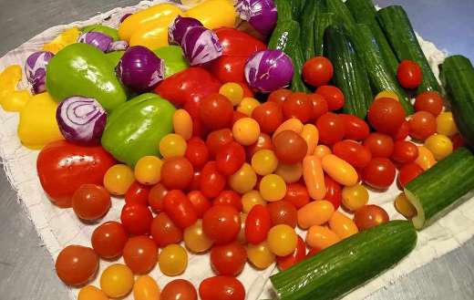 Assorted fresh veggies for salad