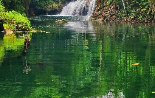 Beautiful nature with lake waterfalls