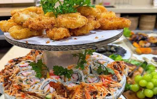 Layer of yummy food