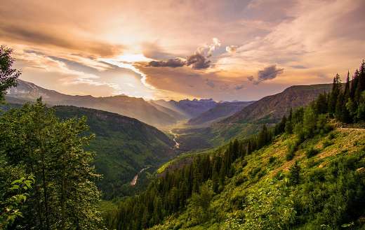 Beautiful nature landscape top hill