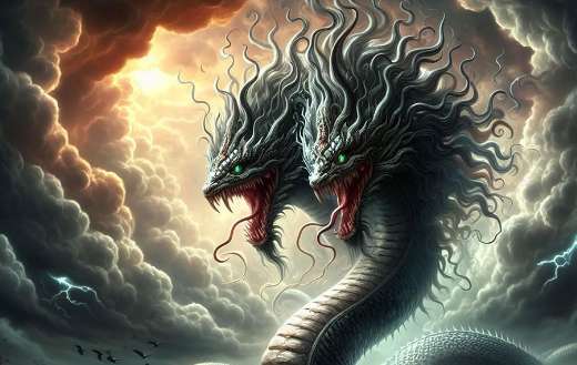 Dragon snake with two heads