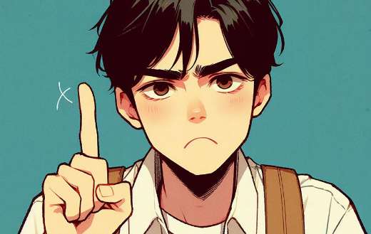 Man anime with pointer finger