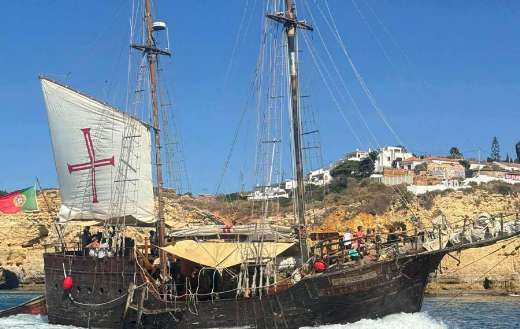 Boat in Santa Bernarda tourist attraction in the Algarve Portugal
