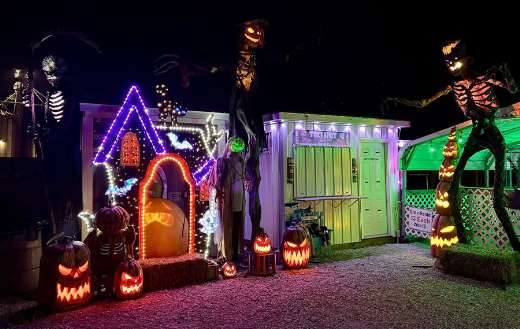 Extensive halloween decoration setup