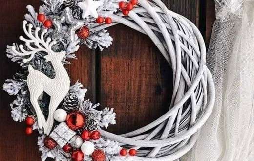Decorative Christmas wreath with history