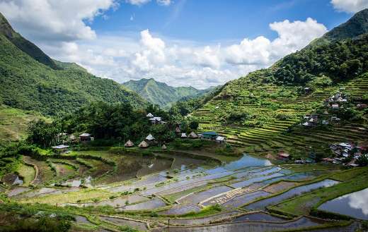 The famous Batad Rice Terraces located in the Cordillera Philippines